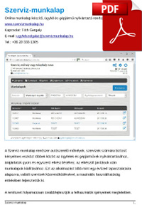 Szerviz-munkalap ismertető